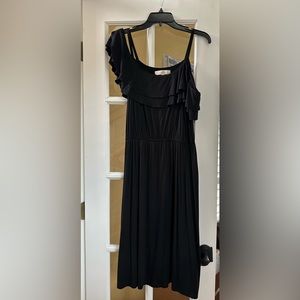 LOFT off the shoulder black dress